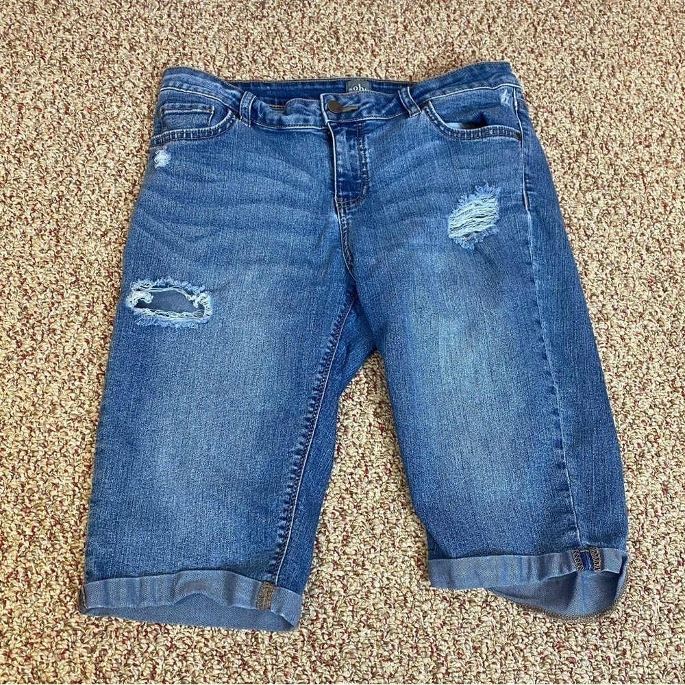 Soho New York & Company Womens Denim Bermudas 8